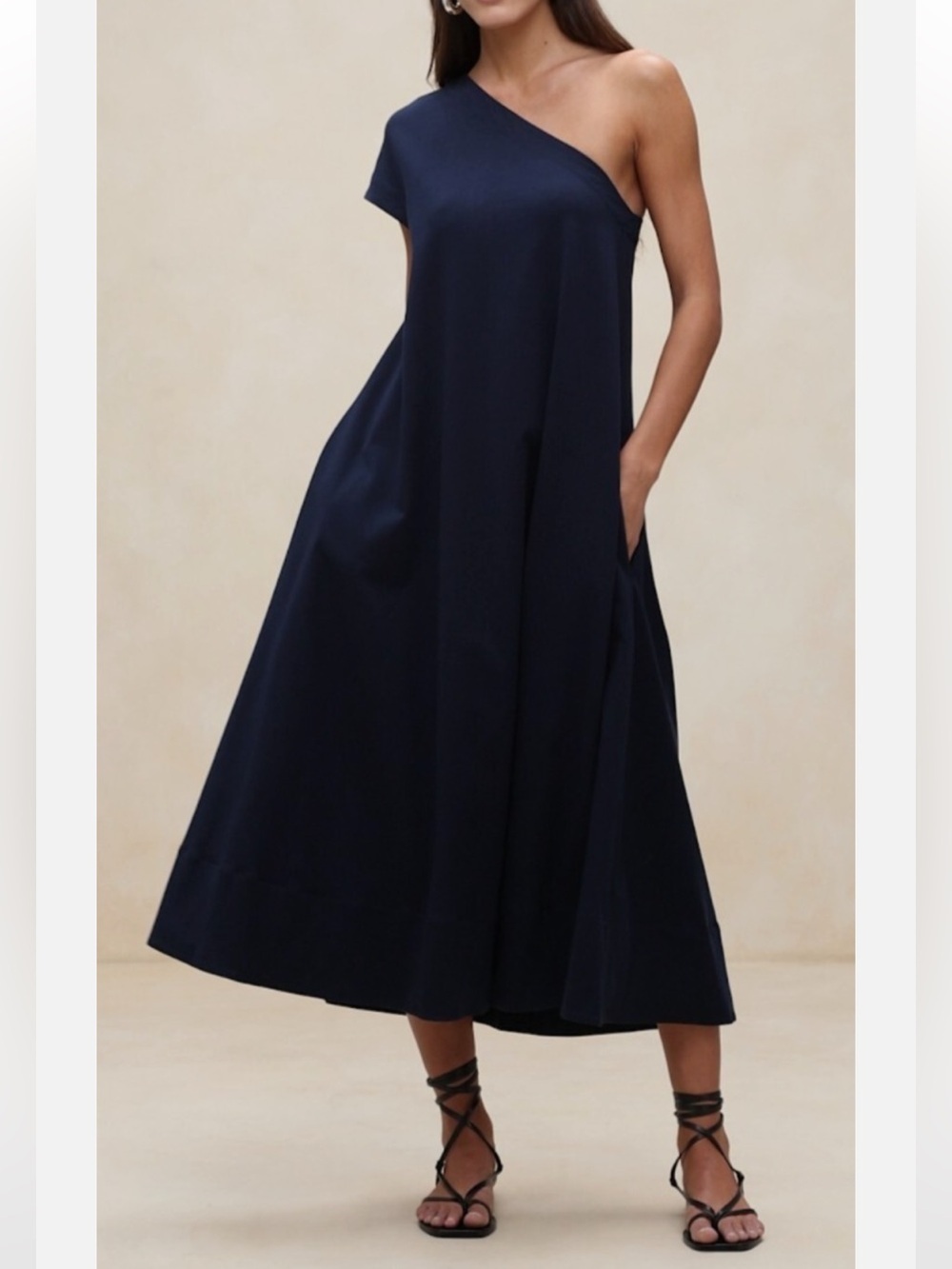 Banana Republic on-Shoulder Max Dress Navy Blue